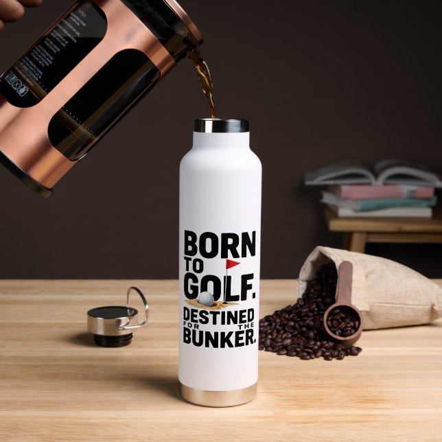 Bouteille D'eau Golf Né pour le Golf (Café (pivoté))