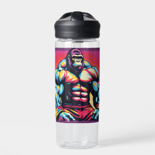 Bouteille D'eau Gorilla Bodybuilder Lifter Pop Art Dessin