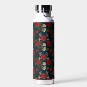 Bouteille D'eau Gothique foncé Grungy Rose Vins Corbeau crâne roug