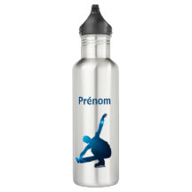 Gourde Patineur - Silhouettes bleues étoiles