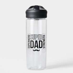 Bouteille D'eau Gourde Simple Noir Super Papa pour Enfants