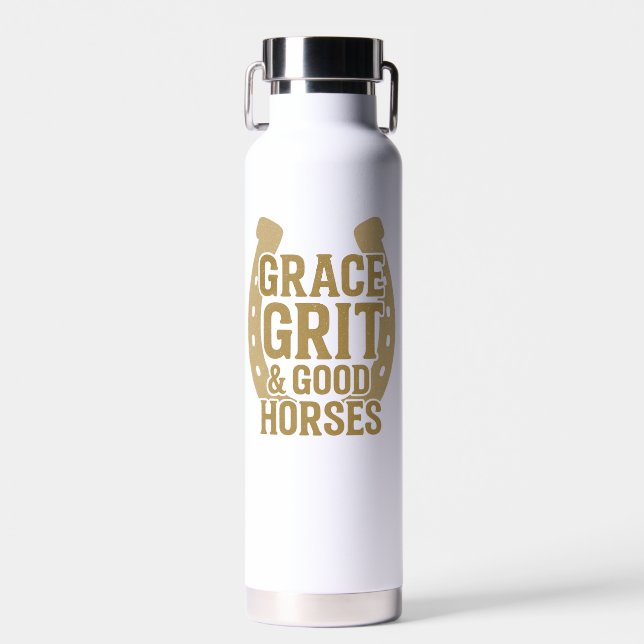 Bouteille D'eau Grace, Grit & Good Horses Western Water Bottle (Avant)