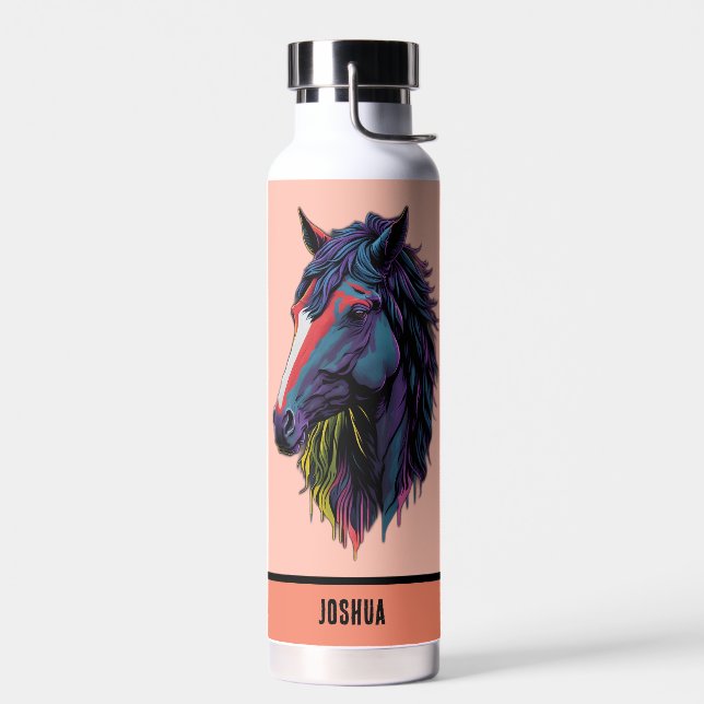 Bouteille D'eau Graffiti coloré Cheval d'art pour amoureux équestr (Gauche)