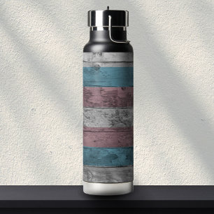Bouteille D'eau Grains de bois Couleurs du drapeau de la Fierté tr