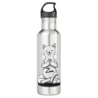 Grand chat assis comme le Bouddha Zen en noir