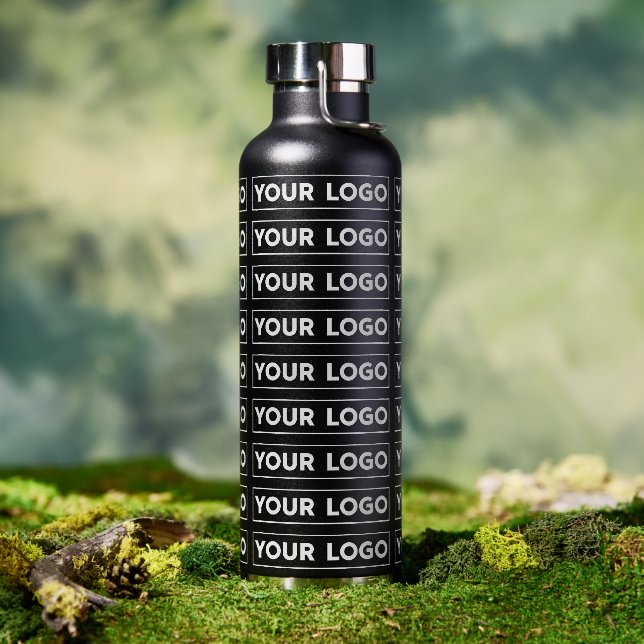 Bouteille D'eau Grand motif de logo noir (Café)