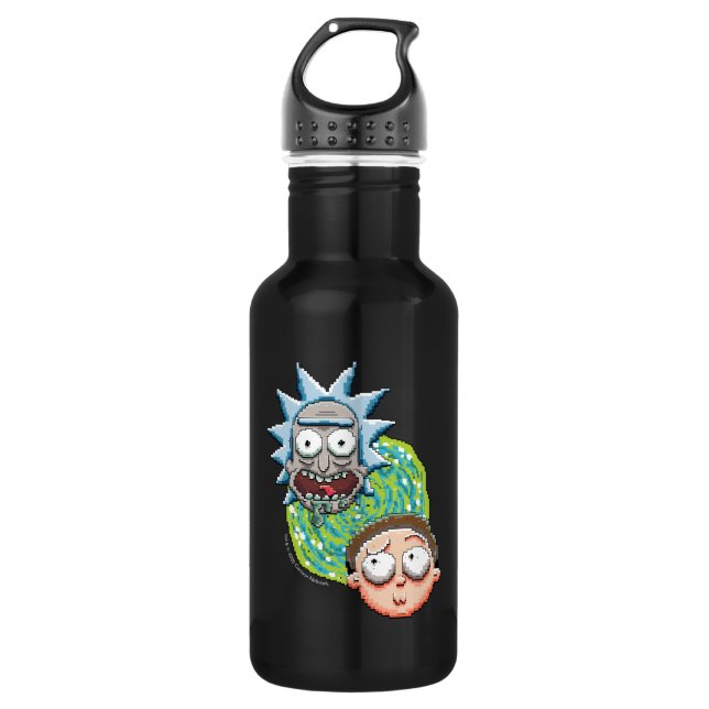 Bouteille D'eau Graphique du portail Pixelverse Rick and Morty (Devant)