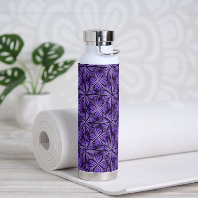 Bouteille D'eau Graphique géométrique 3D Spiral Twist Purple (Yoga)