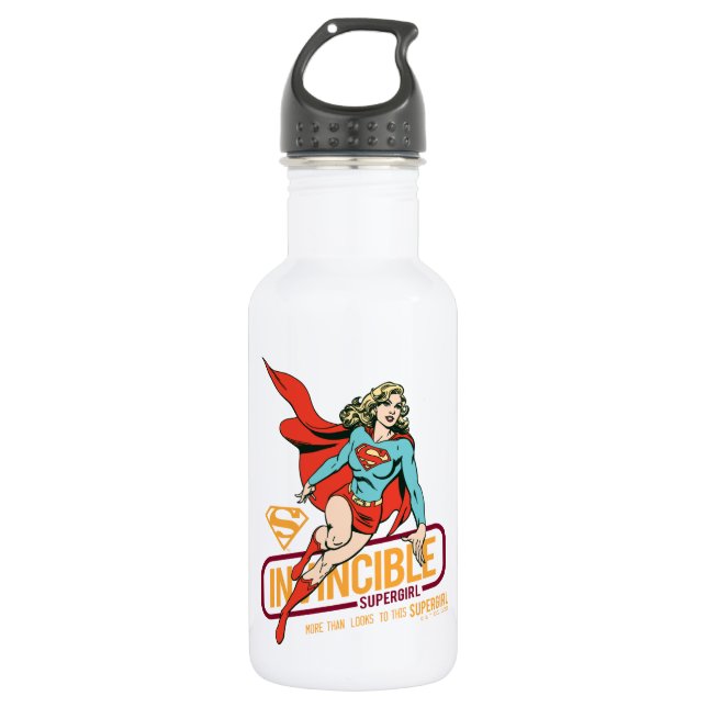 Bouteille D'eau Graphique rétro-invincible Supergirl (Devant)
