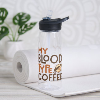 Bouteille D'eau Graphique Type Sanguin Café pour Cadeau d'Amateur 