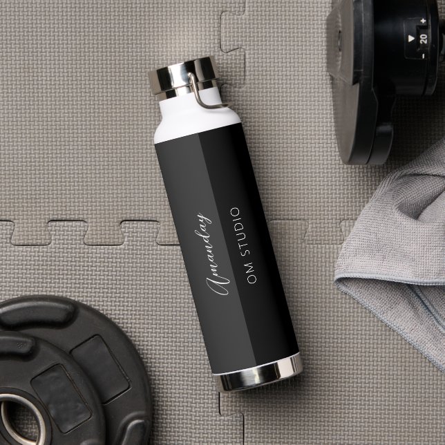 Bouteille D'eau Graphite gris noir Logo Nom Artiste maquillage (Couvercle)