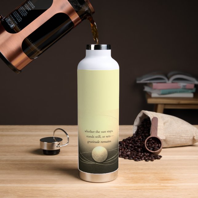 Bouteille D'eau Gratitude Remains™: Love & Intention | Thor Copper (Café (pivotée))