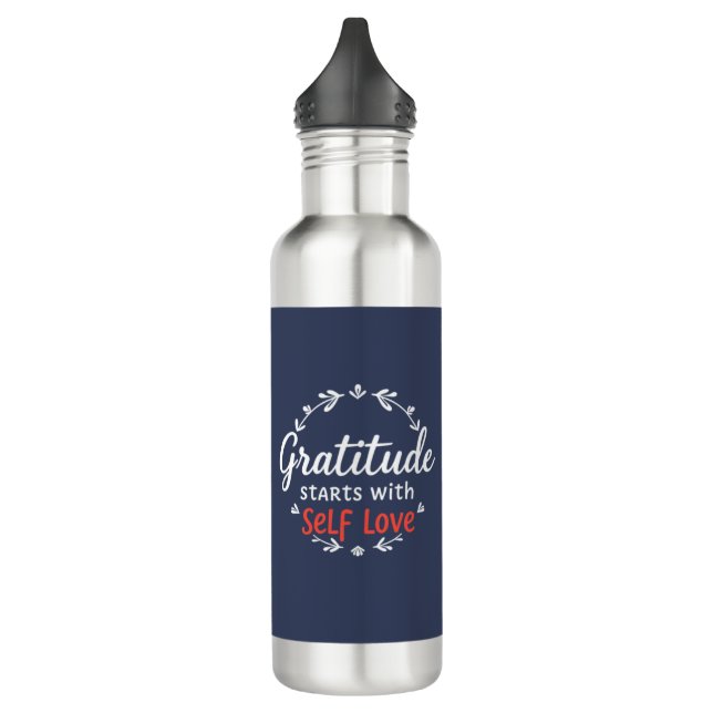 Bouteille D'eau Gratitude & Self Love Personnalisable (Gauche)