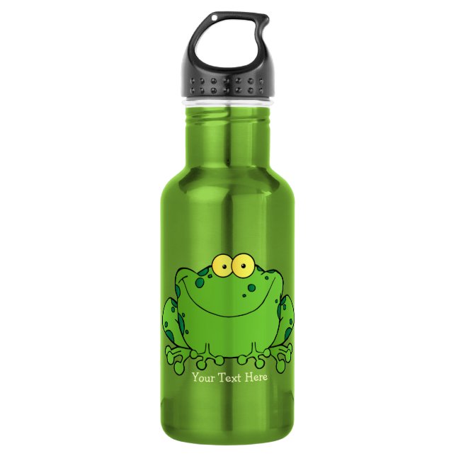 Bouteille D'eau Grenouille heureuse (personnalisée) (Devant)