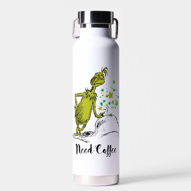 Bouteille D'eau Grille | Drôle besoin café (Avant)