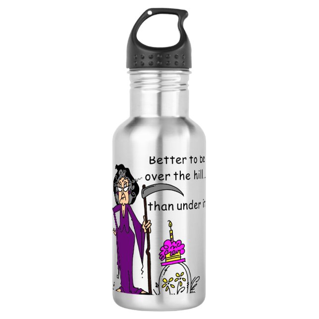 Bouteille D'eau Grim Reaper Humour d'anniversaire (Devant)