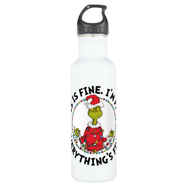 Bouteille D'eau Grinch | Everything's Fine (Devant)