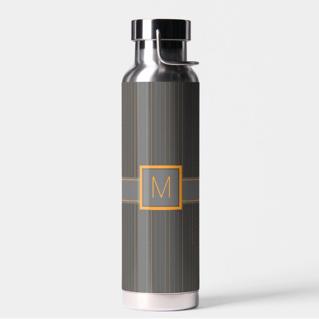 Bouteille D'eau Gris avec des rayures orange (Gauche)