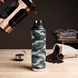 Bouteille D'eau Gris et camo vert Cuivre infusé