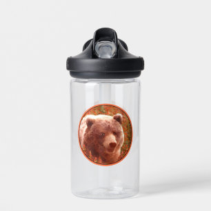 Bouteille D'eau Grizzly Bear Cub dans Fireweed Peinture Art de la