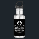 Bouteille D'eau Groomsman Tuxedo Cravate noir<br><div class="desc">Groomsman Tuxedo Cravate Bouteille d'eau noire</div>