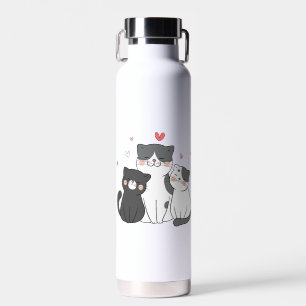 Bouteille D'eau groupe de chats mignons Conception amoureux des