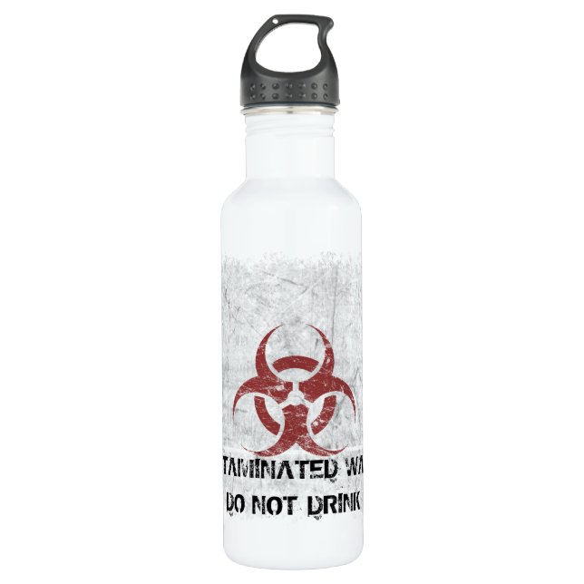Bouteille D'eau Grunge de Biohazard personnalisable (Devant)