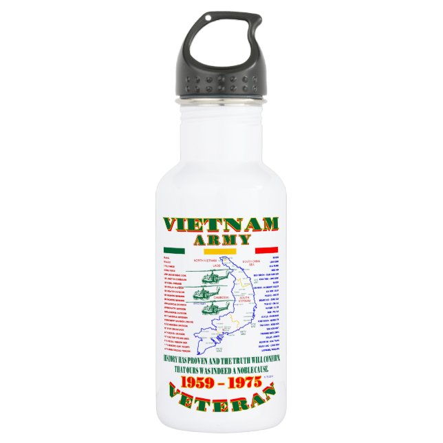 BOUTEILLE D'EAU GUERRE DE VIETNAM. VÉTÉRAN AMÉRICAIN D'ARMÉE (Devant)