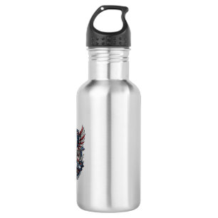 Bouteille D'eau Guitariste de la Liberté Patriotique Crâne Musique