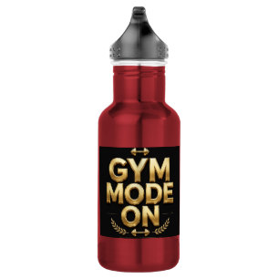 Bouteille d'eau Gym Mode On Or - Bouteille de Gym 