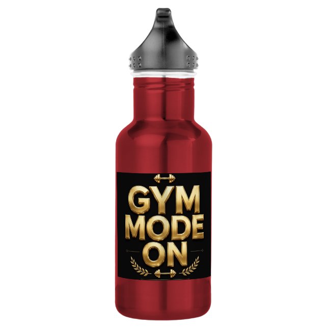 Bouteille d'eau Gym Mode On Or - Bouteille de Gym  (Droite)