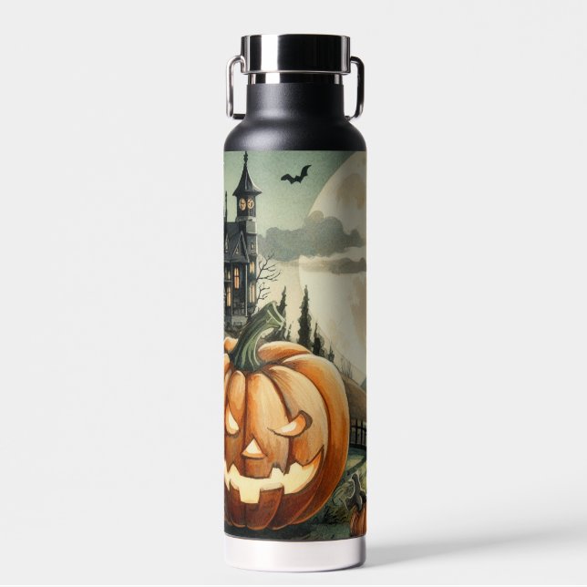 Bouteille D'eau Halloween/Automne/Automne/citrouille/chat (Avant)