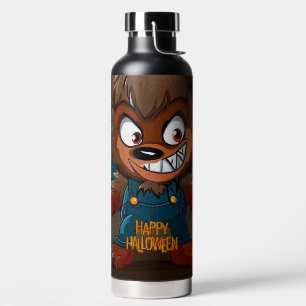 Bouteille D'eau Halloween/automne/loup-garou/dessin animé