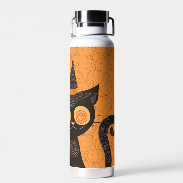 Bouteille D'eau Halloween/chat/citrouille/automne  (Arrière)