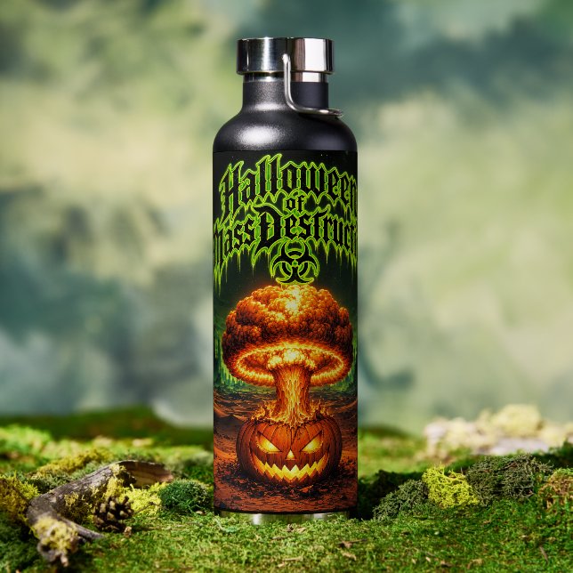 Bouteille D'eau Halloween de destruction massive Citrouille radioa (Café)