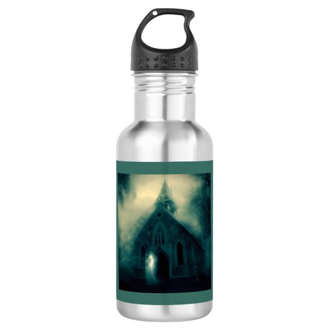 Bouteille D'eau Halloween - Haunted Church 4 (Devant)