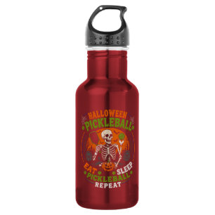 Bouteille D'eau Halloween Pickleball Squelette Sport Fantôme