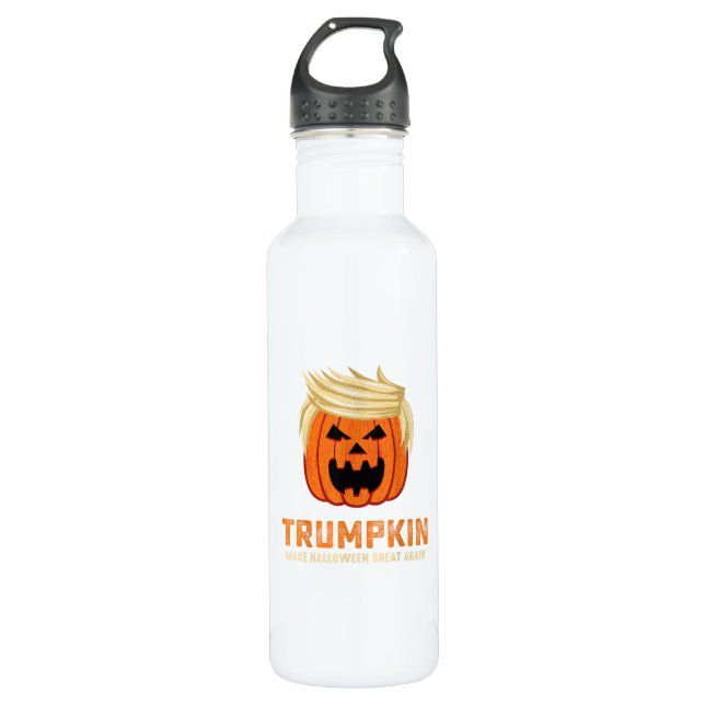 Bouteille D'eau Halloween Trumpkin Funny - Éffrayant Slogan parodi (Devant)