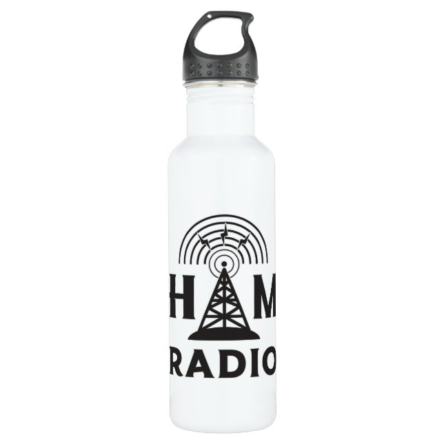 Bouteille D'eau HAM Radio Amateur Opérateur Antenne Code Idée cade (Devant)