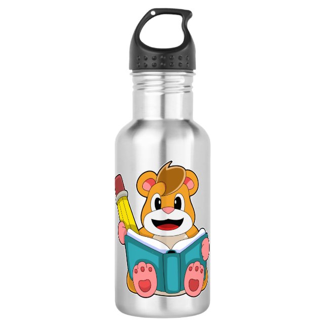 Bouteille D'eau Hamster avec livre et stylet (Devant)
