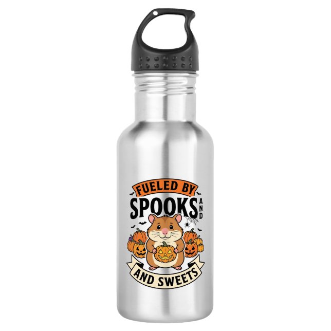 Bouteille D'eau Hamster d'Halloween Alimenté par les Fantômes Drôl (Devant)