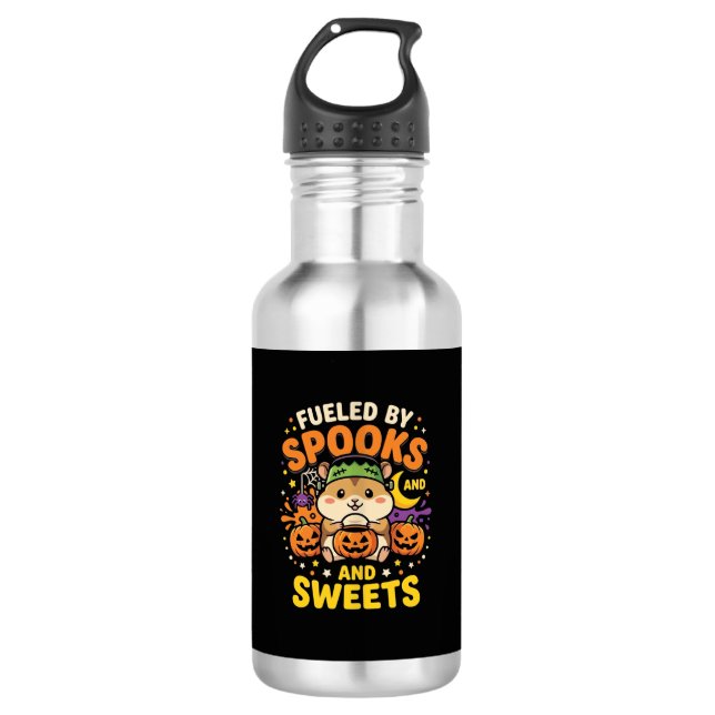 Bouteille D'eau Hamster d'Halloween alimenté par les fantômes et l (Devant)