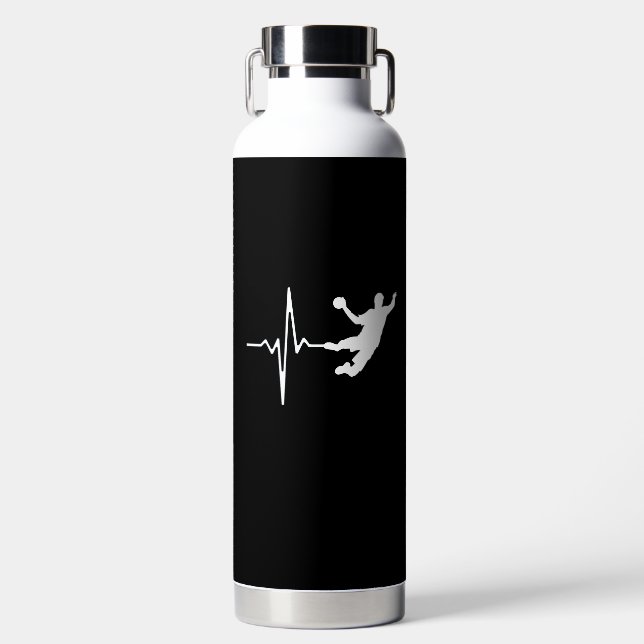 Bouteille D'eau Handball - Battement de coeur de joueur de handbal (Avant)