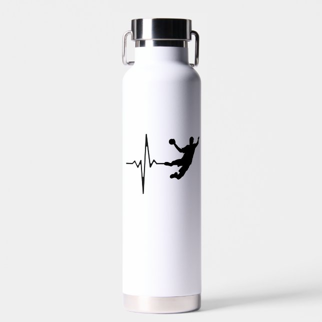 Bouteille D'eau Handball - Handball Player Heartbeat (Avant)