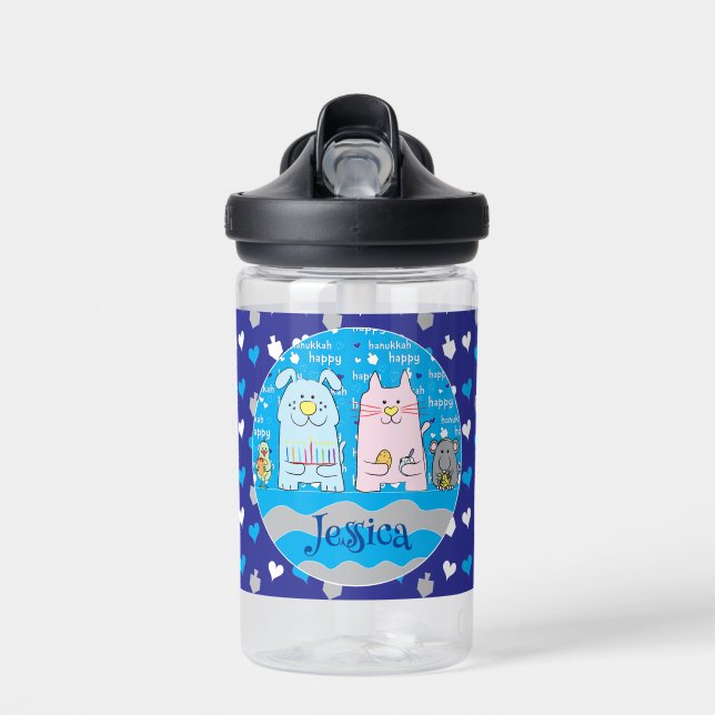 Bouteille d'eau Hanukkah Souris et ses Amis (Avant)
