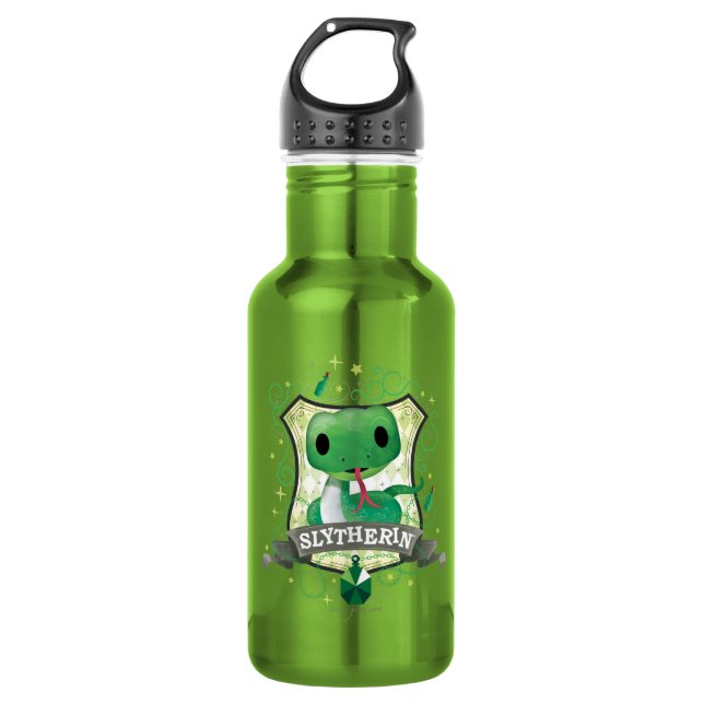 Bouteille D'eau Harry Potter | Blason charmant de SLYTHERIN™ (Devant)