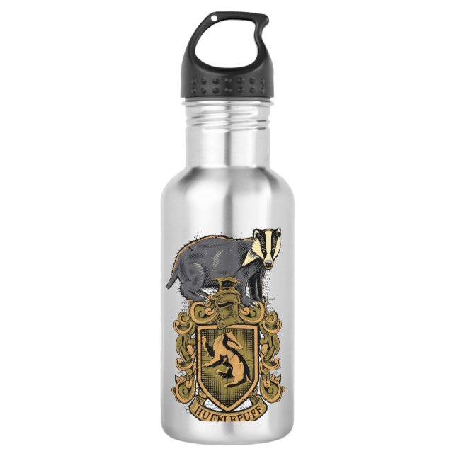 Bouteille D'eau Harry Potter | Cimier de Hufflepuff avec Badger (Devant)