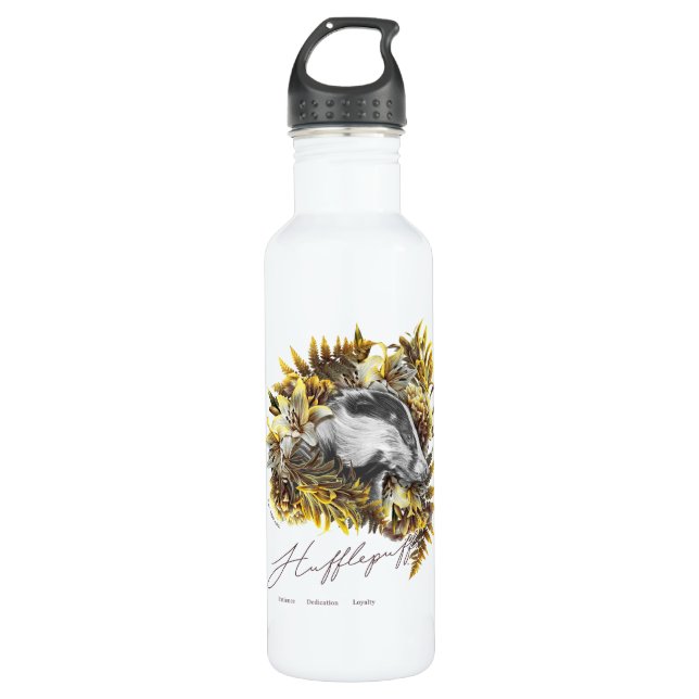 Bouteille D'eau HARRY POTTER™ HUFFLEPUFF™ Graphique floral (Devant)