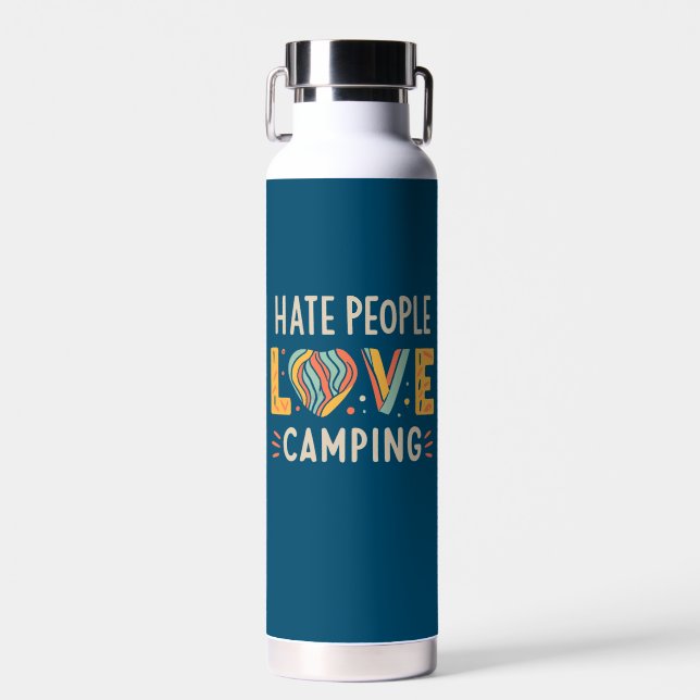 Bouteille D'eau Hate People Love Camping (Avant)