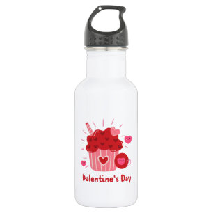 Bouteille D'eau Heureuse Sainte-Valentin - Coeurs rouges Images mi